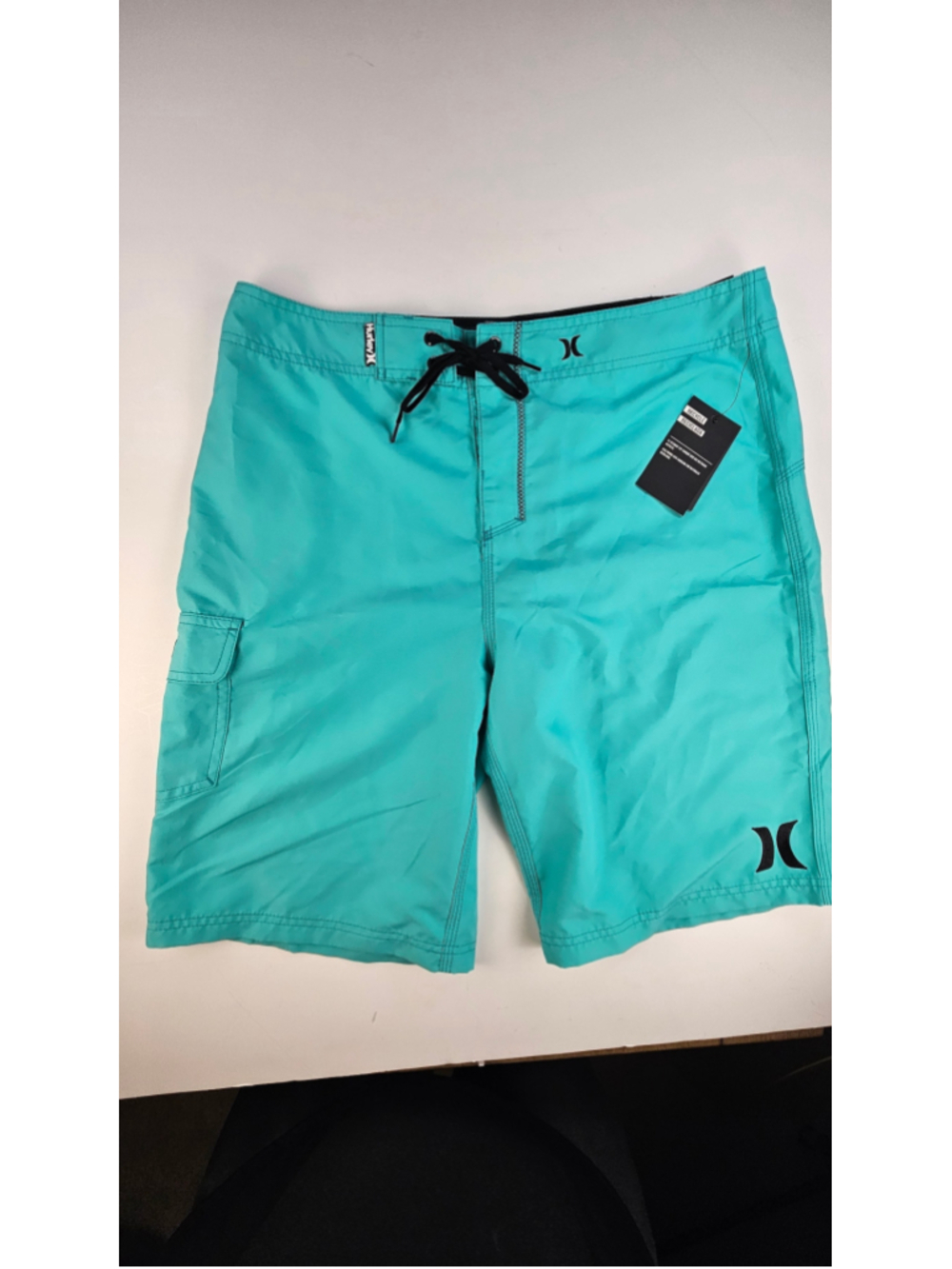 Hurley One & Only 22” Boardshorts Men's 34 Aqua Teal Cargo Swim Trunks NWT